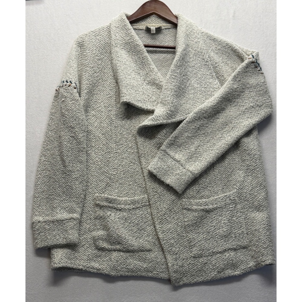 Lucky Brand Textured Shawl Collar Cardigan Boho Western Coastal Artisan Knit